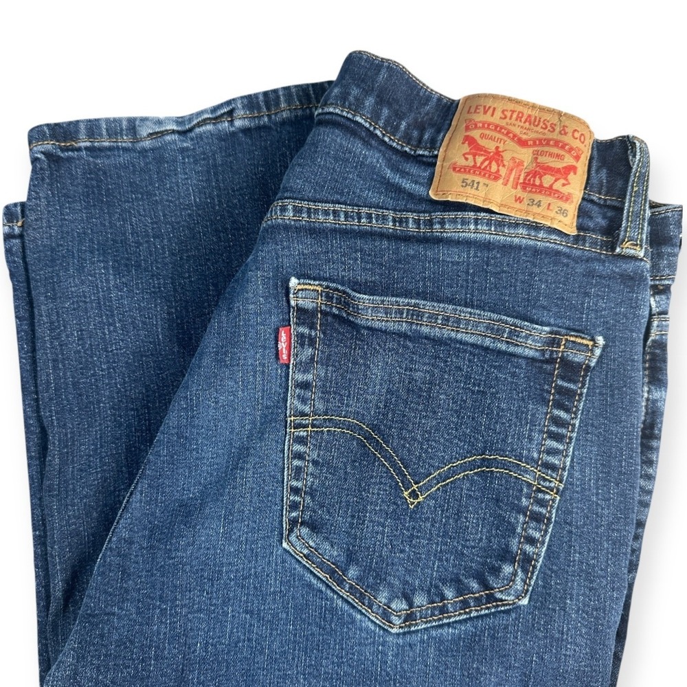 Levi Strauss Co 541 Athletic Fit Mens Jeans Dark‎ Wash W34 L32